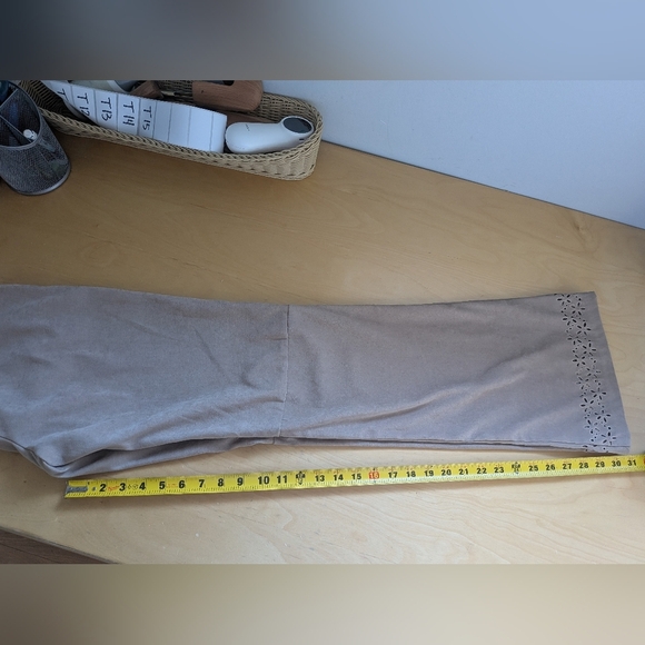 LE CHÂTEAU Vintage Y2K 2000 Flare Suede Effect Women Pants Size 11 Western Boho - Picture 13 of 14